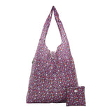Eco Chic Purple Eco Chic Lightweight Foldable Reusable Shopping Bag Ditsy