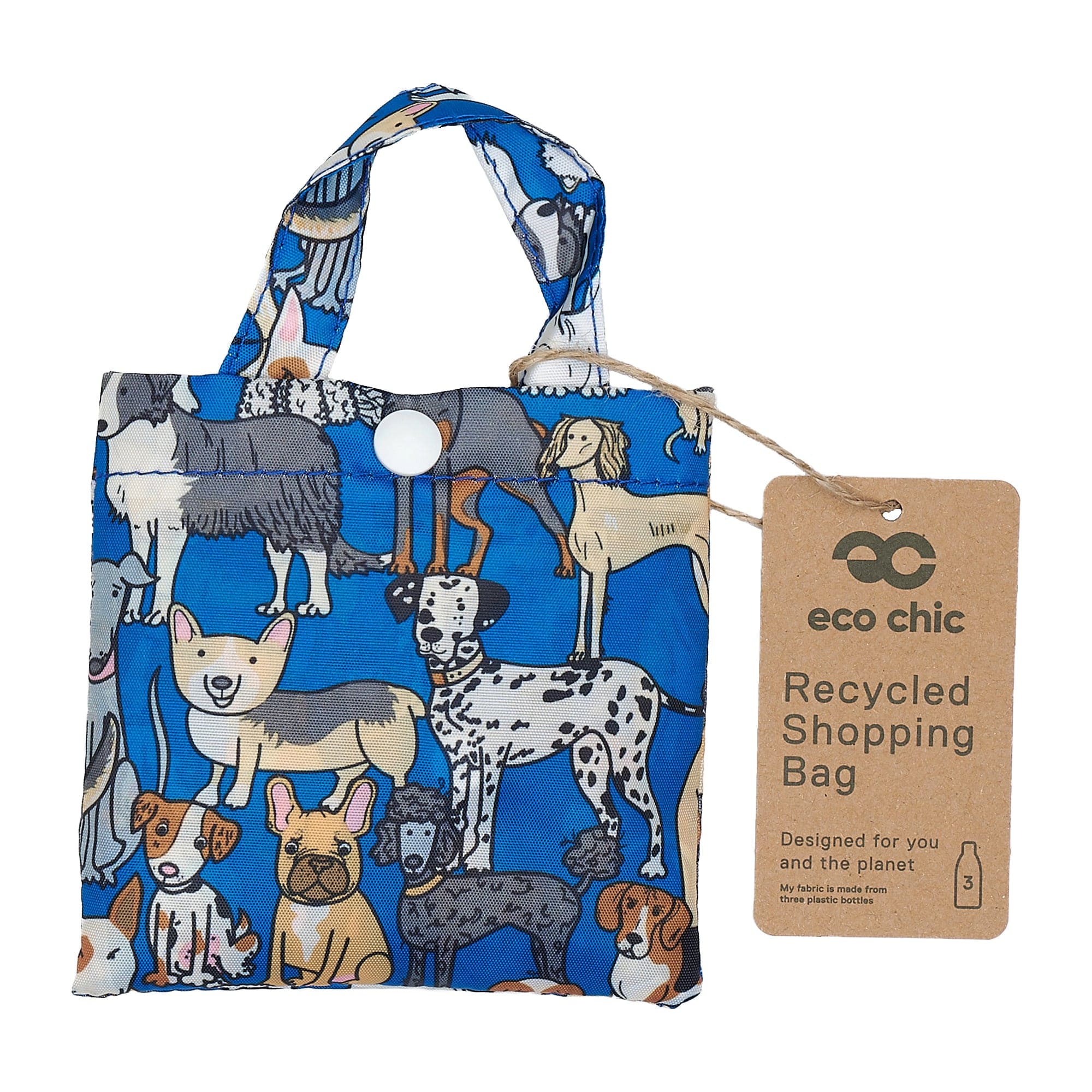 Eco Chic Eco Chic Lightweight Foldable Reusable Shopping Bag Dogs