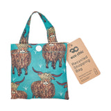 Eco Chic Eco Chic Lightweight Foldable Reusable Shopping Bag Highland Cow