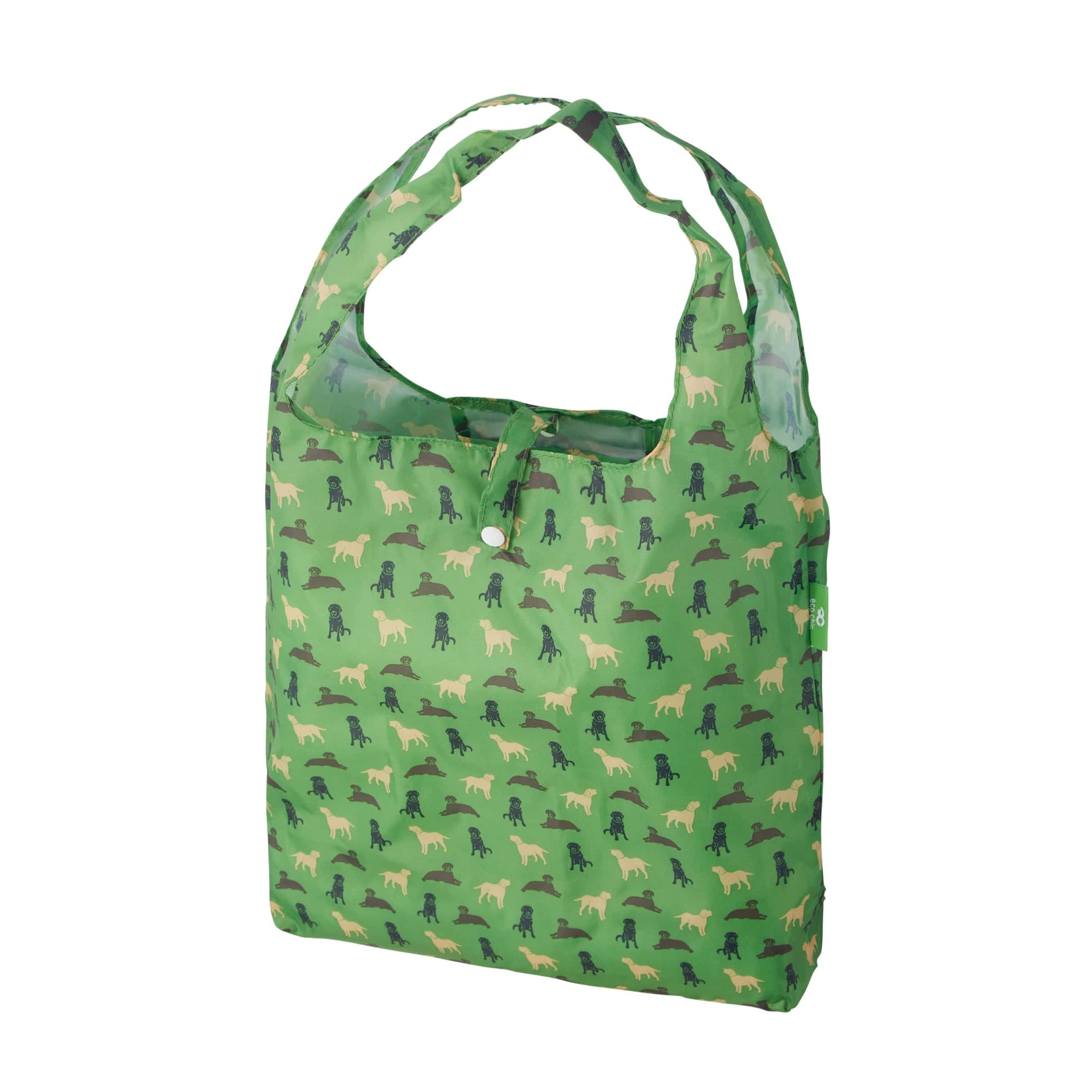 Eco Chic Green Eco Chic Lightweight Foldable Reusable Shopping Bag Labradors