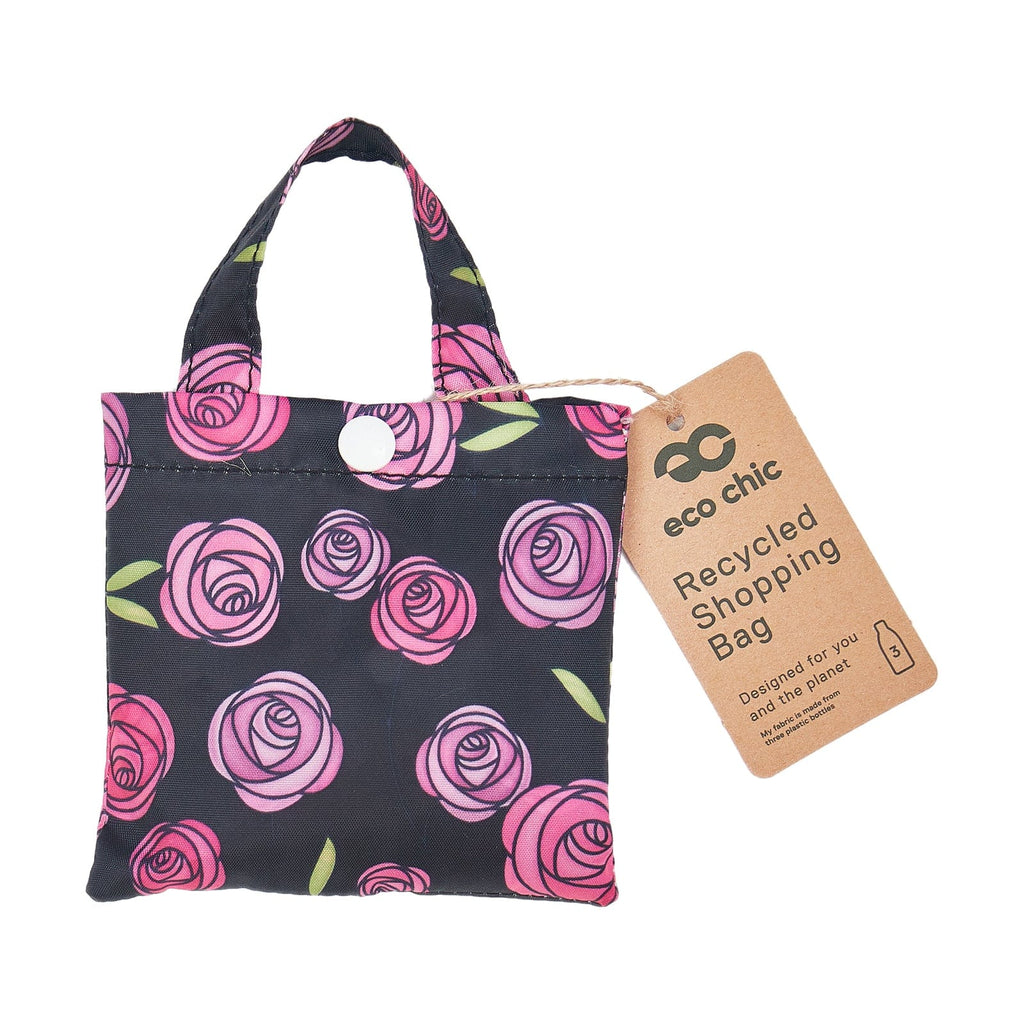 Eco Chic Eco Chic Lightweight Foldable Reusable Shopping Bag Mackintosh Rose
