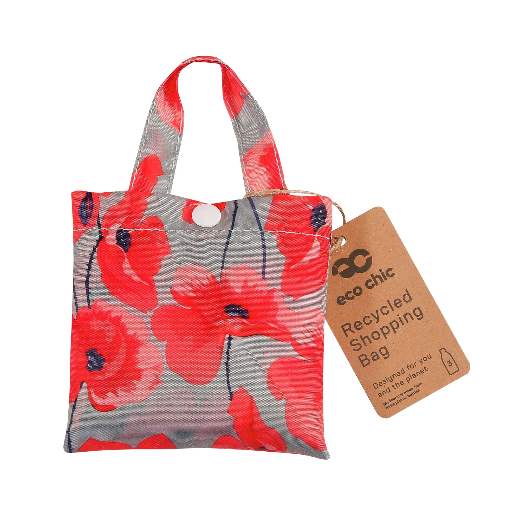 Eco Chic Eco Chic Lightweight Foldable Reusable Shopping Bag Poppies