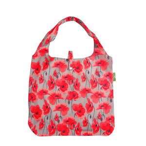 Eco Chic Grey Eco Chic Lightweight Foldable Reusable Shopping Bag Poppies