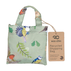 Eco Chic Navy Eco Chic Lightweight Foldable Reusable Shopping Bag RSPB Birds