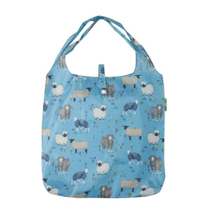 Eco Chic Blue Eco Chic Lightweight Foldable Reusable Shopping Bag Sheep Realism