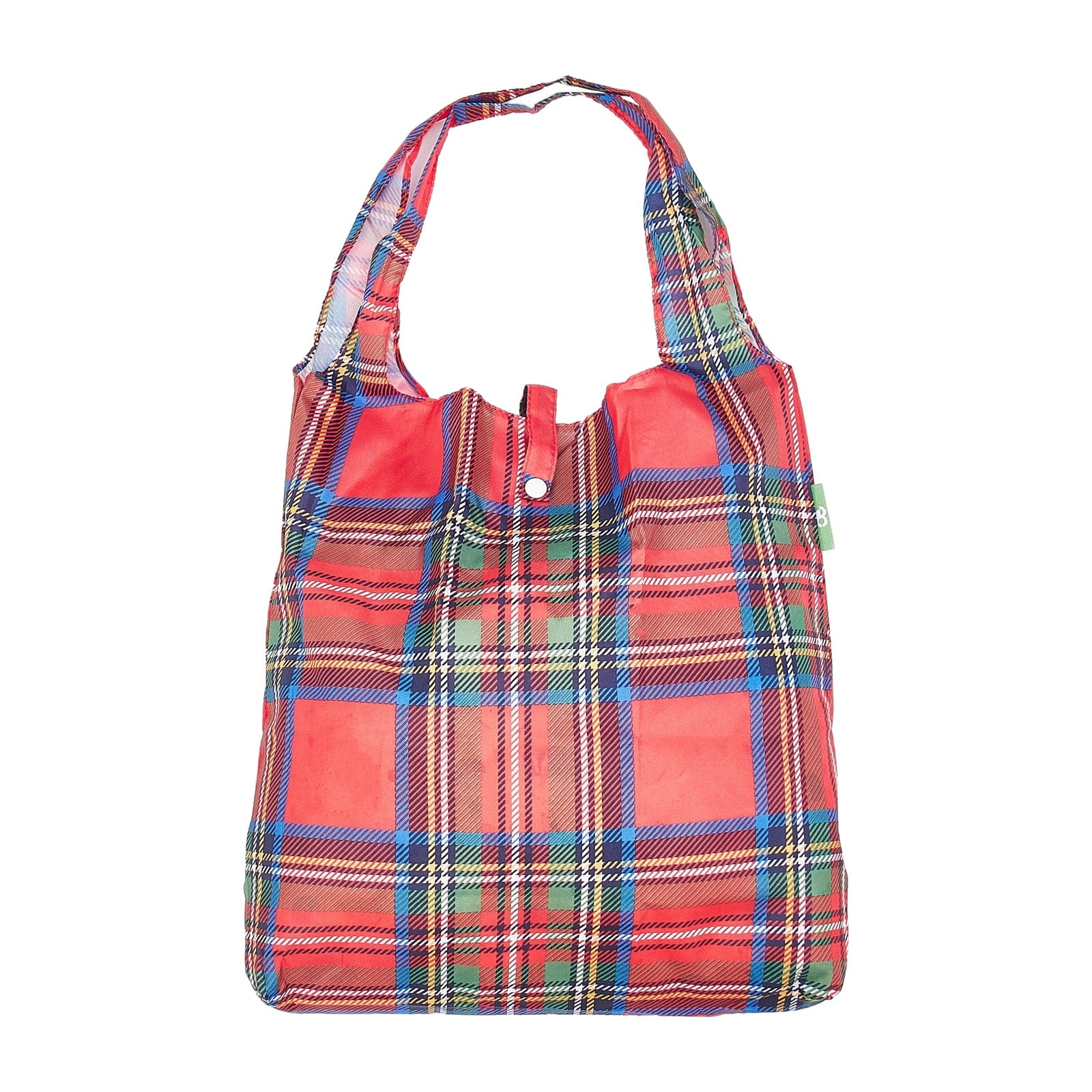Eco Chic Red Eco Chic Lightweight Foldable Reusable Shopping Bag Tartan