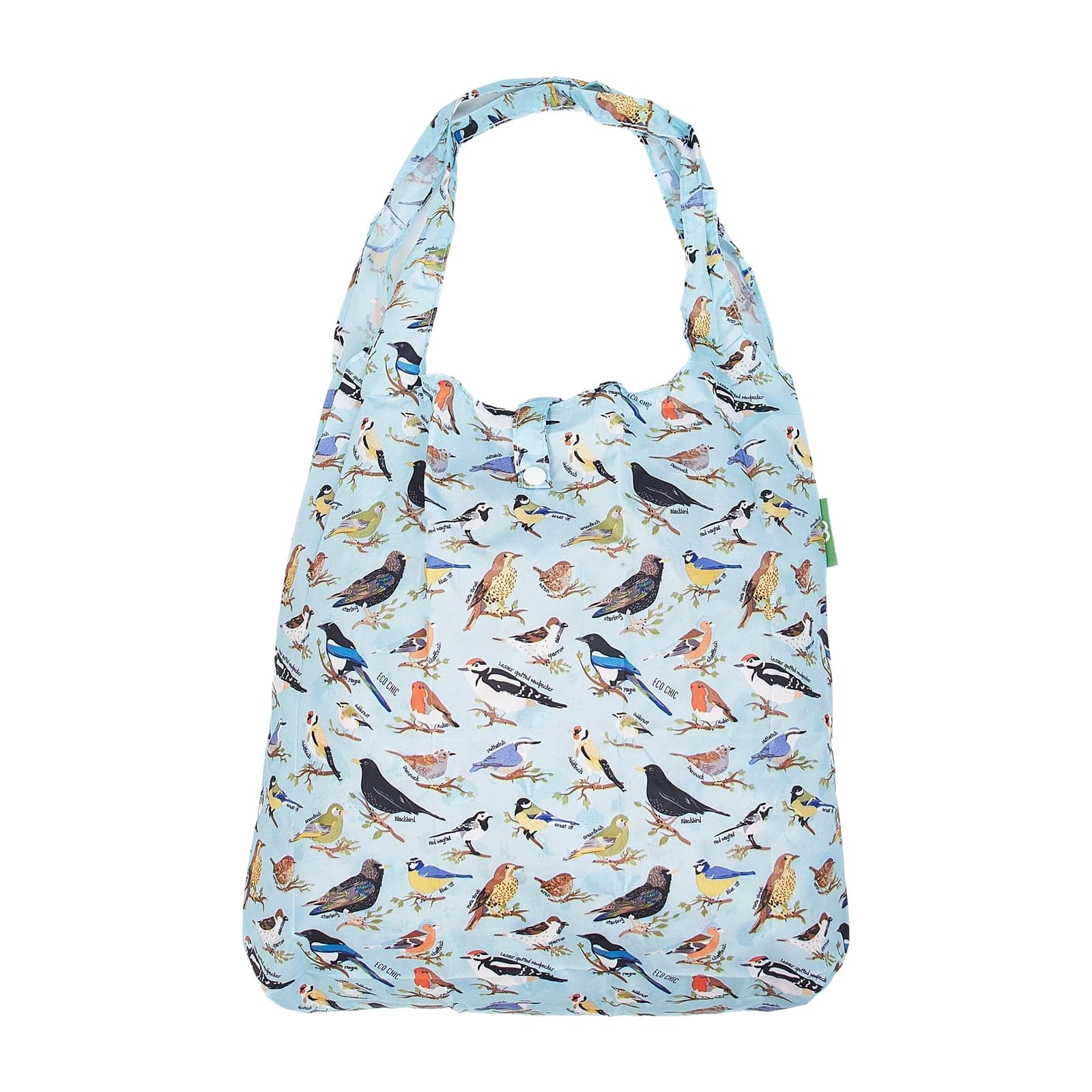 Eco Chic Blue Eco Chic Lightweight Foldable Reusable Shopping Bag Wild Birds