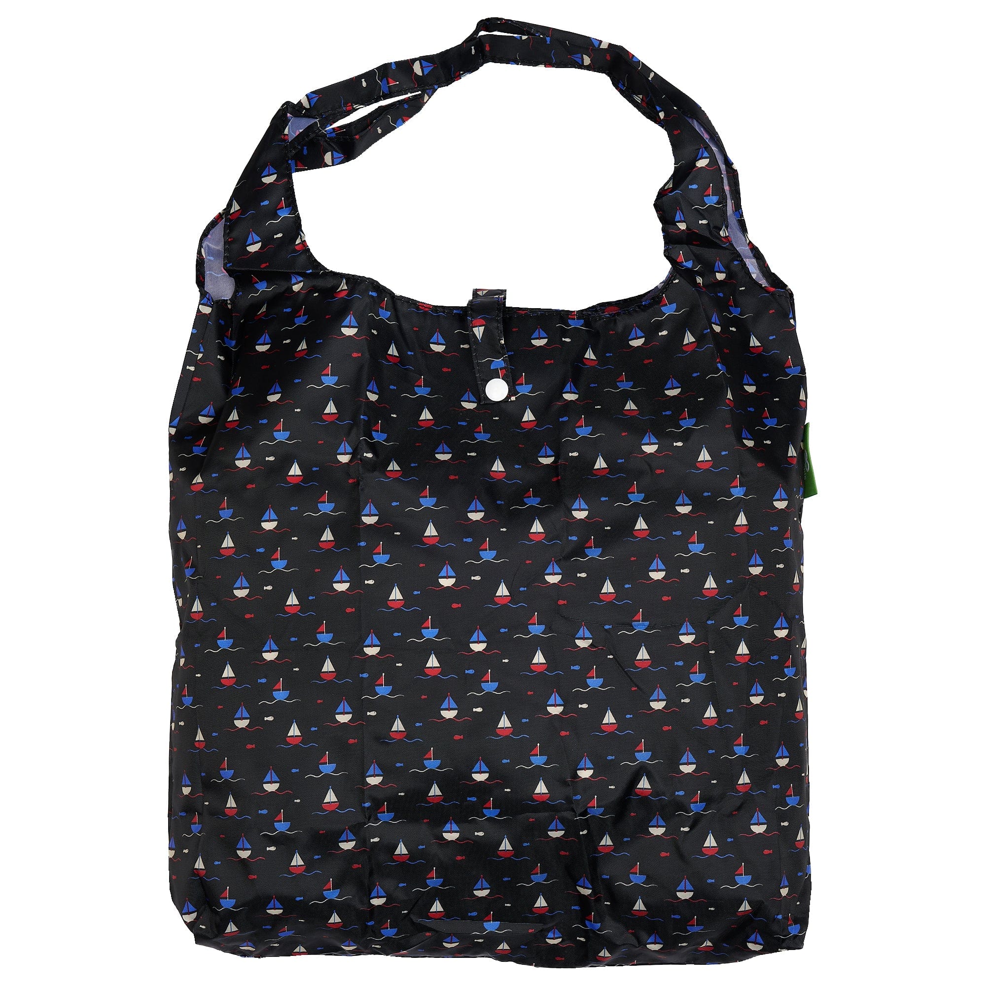 Eco Chic Navy Eco Chic Lightweight Foldable Reusable Shopping Bag Yachts
