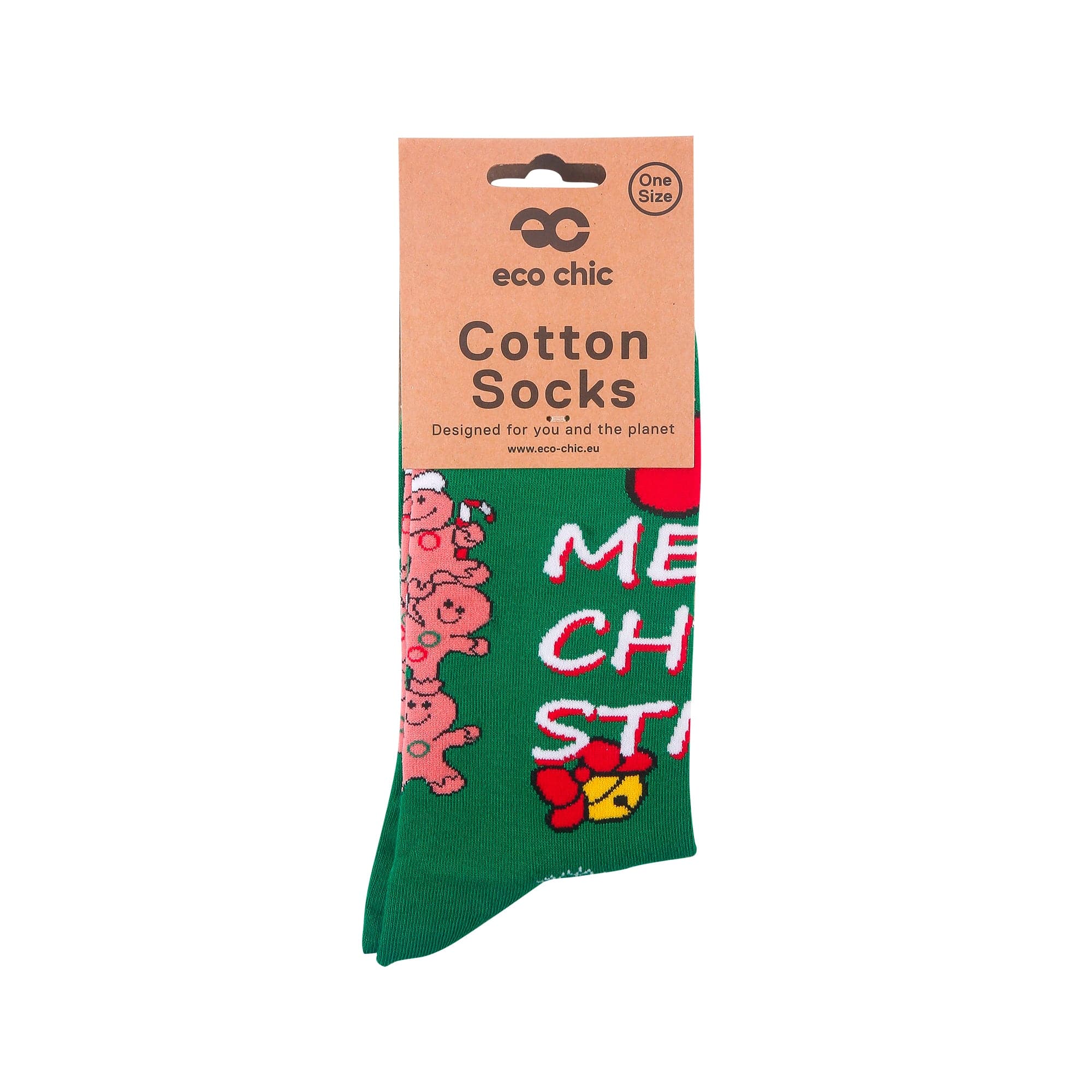 Eco Chic Eco Chic Organic Cotton Christmas Socks Gingerbread