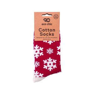 Eco Chic Eco Chic Organic Cotton Christmas Socks Snowflake