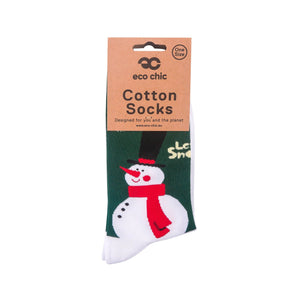 Eco Chic Eco Chic Organic Cotton Christmas Socks Snowman