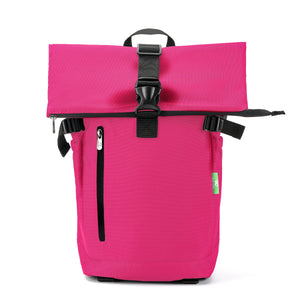 Eco Chic Eco Chic Recycled Canvas Rollup Backpack - Fuchsia