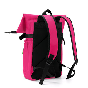 Eco Chic Eco Chic Recycled Canvas Rollup Backpack - Fuchsia