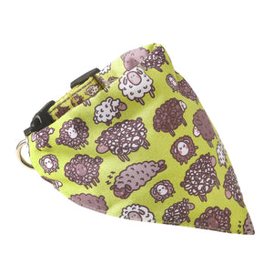 Eco Chic Eco Chic Recycled Dog Bandana - Cute Sheep Green