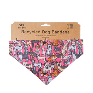 Eco Chic Eco Chic Recycled Dog Bandana - Dogs Pink