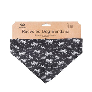 Eco Chic Eco Chic Recycled Dog Bandana - Landrovers Black