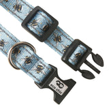 Eco Chic Eco Chic Recycled Dog Collar - Bumble Bees Blue