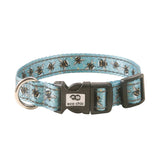 Eco Chic Large Eco Chic Recycled Dog Collar - Bumble Bees Blue