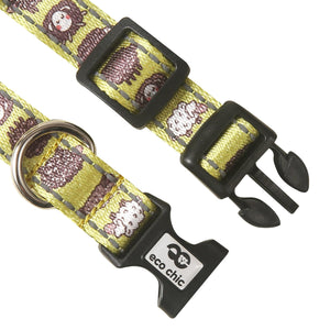 Eco Chic Eco Chic Recycled Dog Collar - Cute Sheep Green