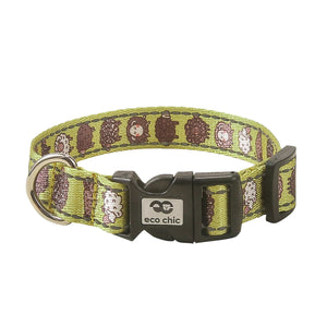 Eco Chic Large Eco Chic Recycled Dog Collar - Cute Sheep Green