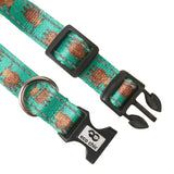 Eco Chic Eco Chic Recycled Dog Collar - Highland Cow Teal