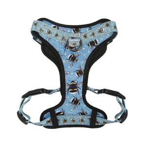 Eco Chic Eco Chic Recycled Dog Harness - Bumble Bees Blue