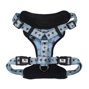 Eco Chic Eco Chic Recycled Dog Harness - Bumble Bees Blue