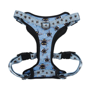 Eco Chic Eco Chic Recycled Dog Harness - Bumble Bees Blue