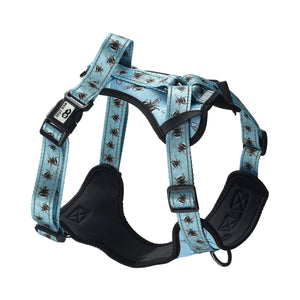 Eco Chic Large Eco Chic Recycled Dog Harness - Bumble Bees Blue