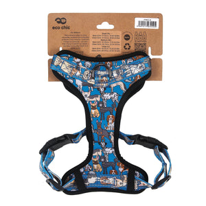 Eco Chic Eco Chic Recycled Dog Harness - Dogs Blue