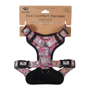 Eco Chic Eco Chic Recycled Dog Harness - Dogs Pink