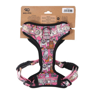 Eco Chic Eco Chic Recycled Dog Harness - Dogs Pink