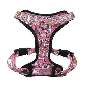 Eco Chic Eco Chic Recycled Dog Harness - Dogs Pink