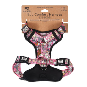 Eco Chic Eco Chic Recycled Dog Harness - Dogs Pink