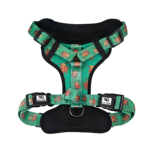 Eco Chic Eco Chic Recycled Dog Harness - Highland Cow Teal