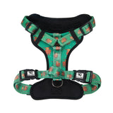 Eco Chic Eco Chic Recycled Dog Harness - Highland Cow Teal