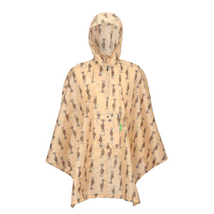 Eco Chic Eco Chic Waterproof Foldable Adult Poncho Giraffes