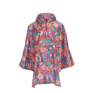 Eco Chic Eco Chic Waterproof Foldable Adult Poncho Lush Floral