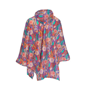 Eco Chic Eco Chic Waterproof Foldable Adult Poncho Lush Floral