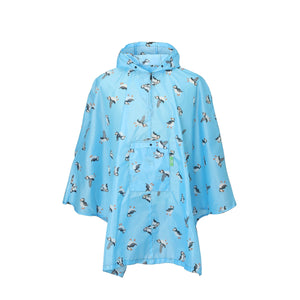 Eco Chic Eco Chic Waterproof Foldable Adult Poncho Multi Puffin