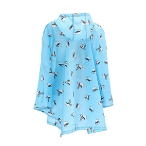 Eco Chic Eco Chic Waterproof Foldable Adult Poncho Multi Puffin