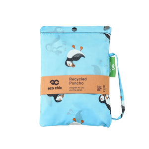 Eco Chic Eco Chic Waterproof Foldable Adult Poncho Multi Puffin