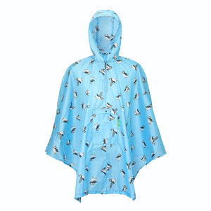 Eco Chic Eco Chic Waterproof Foldable Adult Poncho Multi Puffin