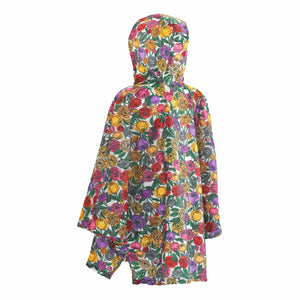 Eco Chic Eco Chic Waterproof Foldable Adult Poncho Peonies