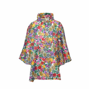 Eco Chic Eco Chic Waterproof Foldable Adult Poncho Peonies