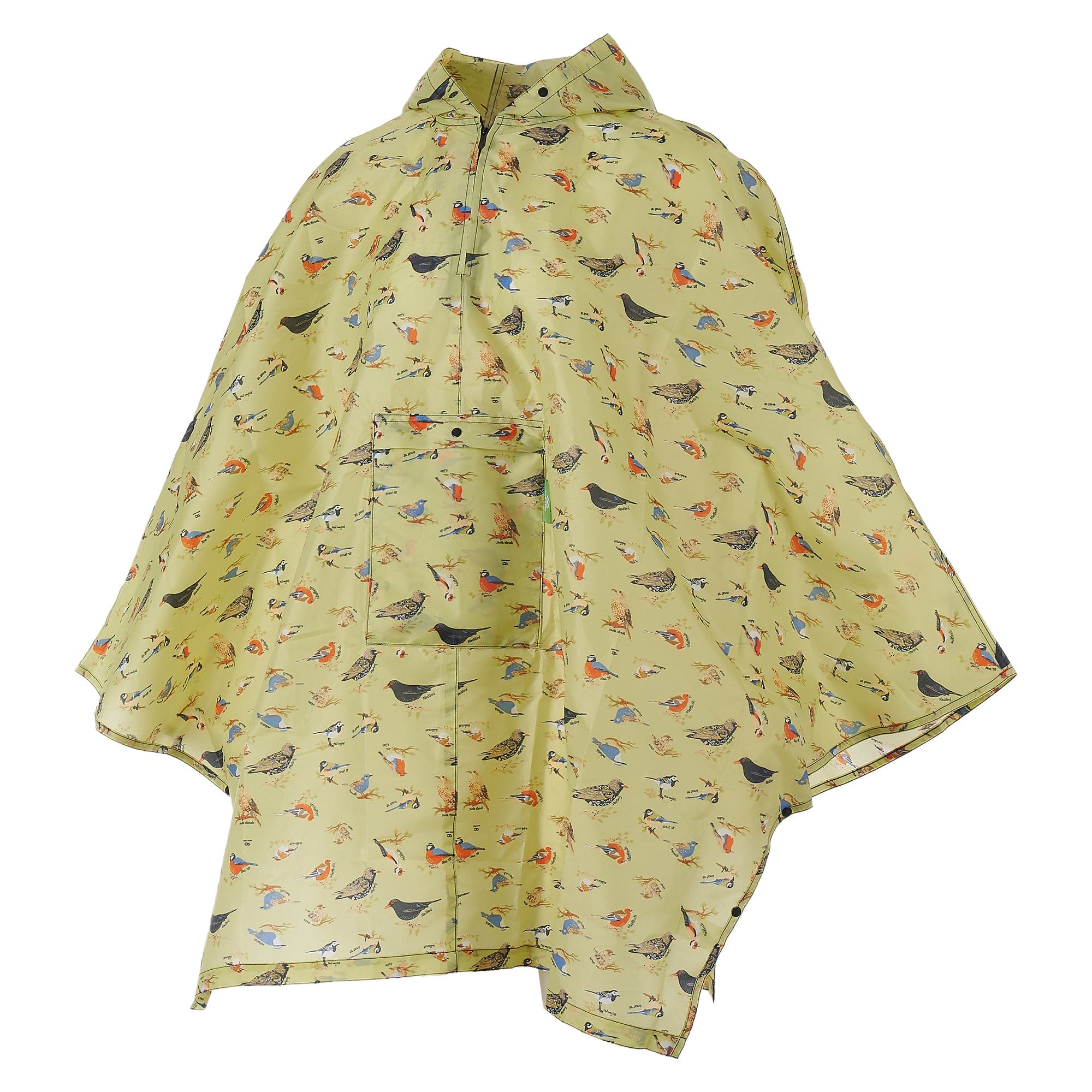 Eco Chic Eco Chic Waterproof Foldable Adult Poncho Wild Birds