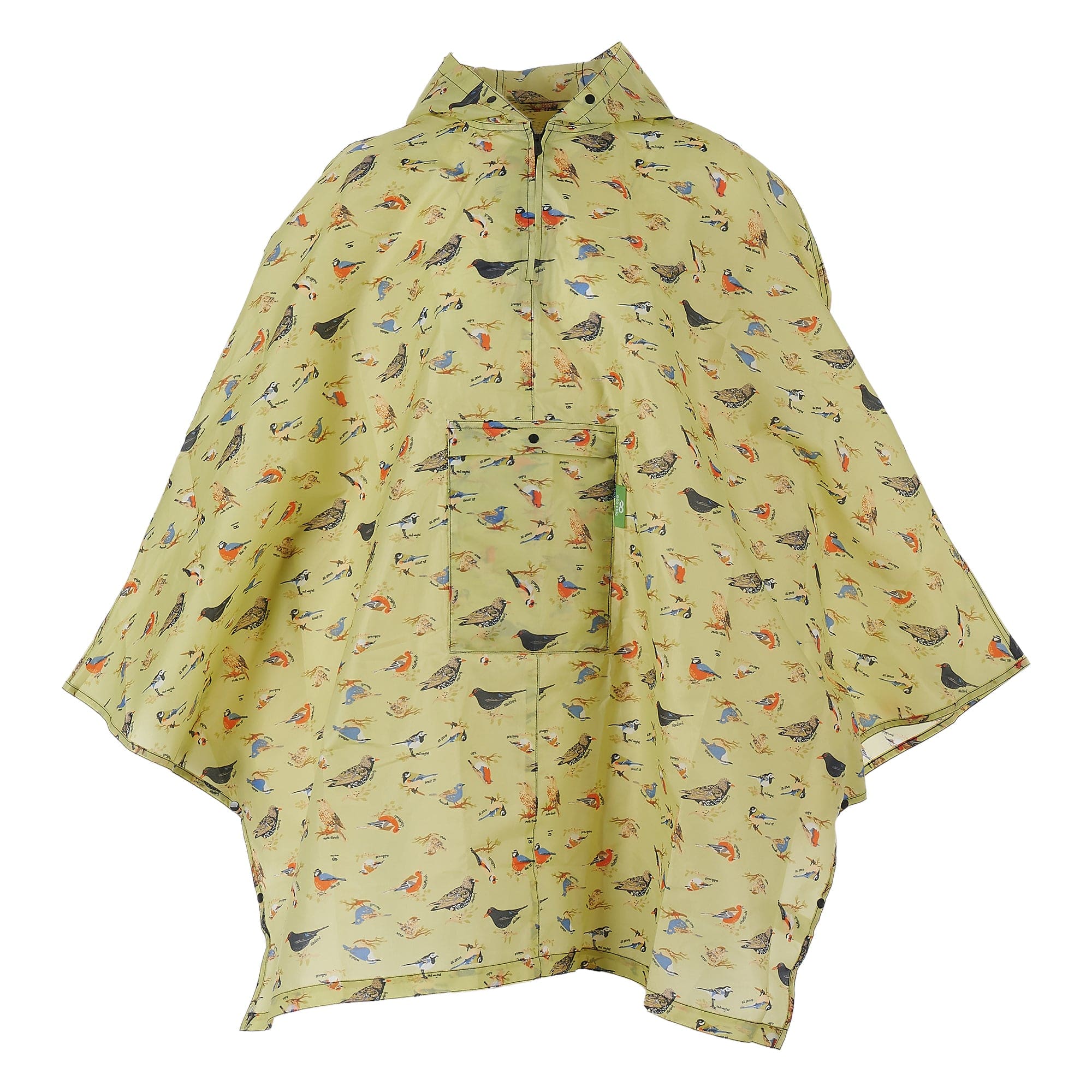 Eco Chic Eco Chic Waterproof Foldable Adult Poncho Wild Birds