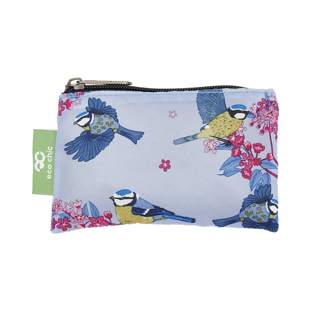 Eco Chic Retail Ltd Eco Chic Zip-Up Coin Purse Blue Tits Lilac