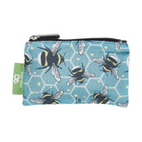 Eco Chic Retail Ltd Eco Chic Zip-Up Coin Purse Bumble Bees Blue