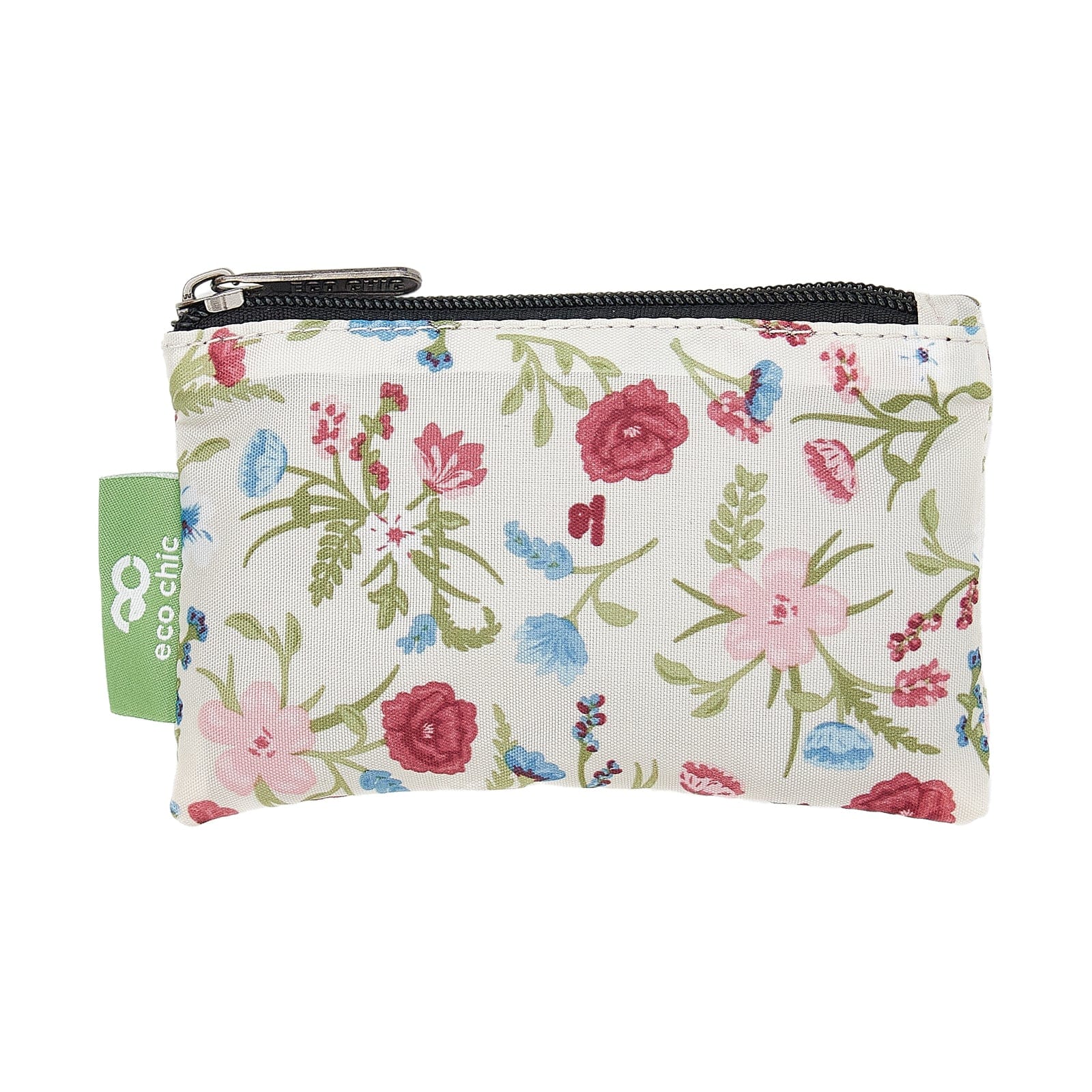 Eco Chic Retail Ltd Eco Chic Zip-Up Coin Purse Floral Beige